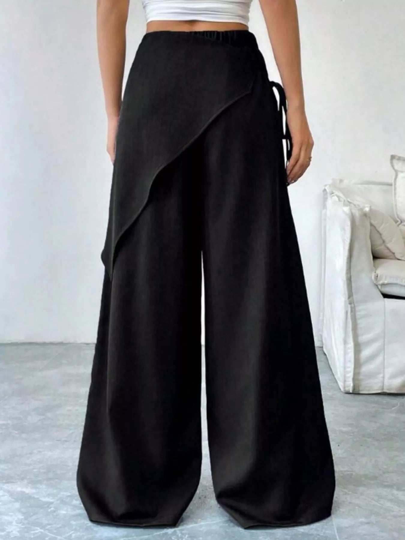 Wrap-Front Wide-Leg Pants Women