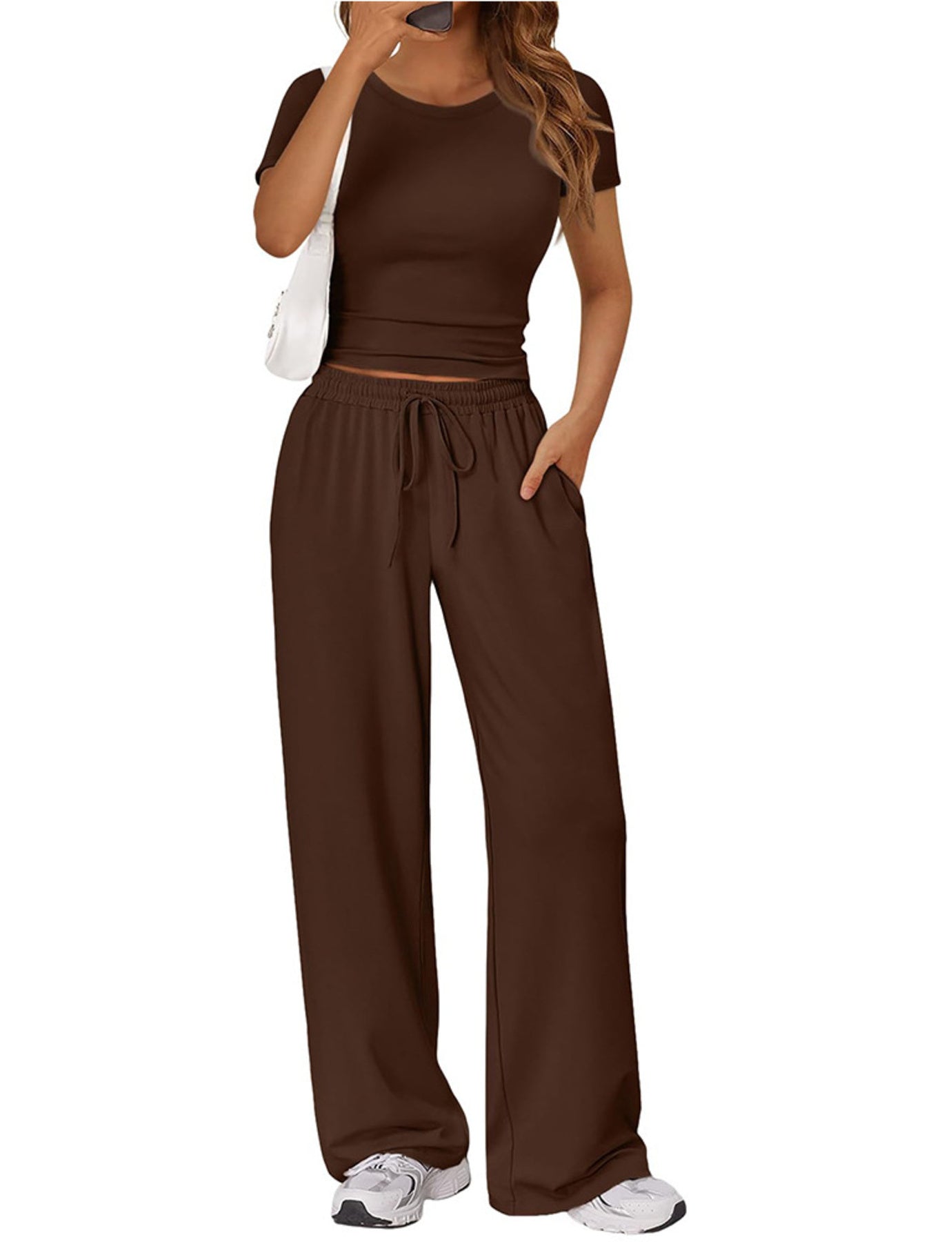 Round Neck Tee and Pants Set