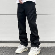 Street Straight Leg Skinny Jeans Men Black And White
