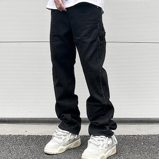 Street Straight Leg Skinny Jeans Men Black And White