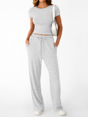 Round Neck Tee and Pants Set