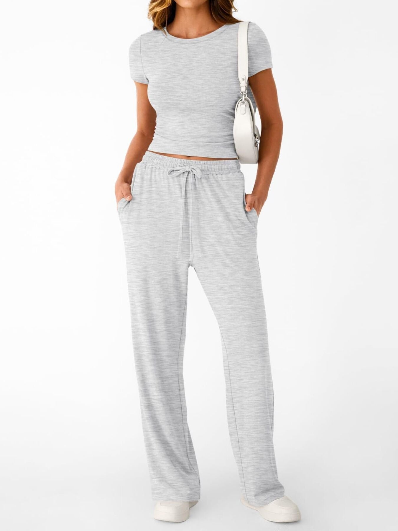 Round Neck Tee and Pants Set