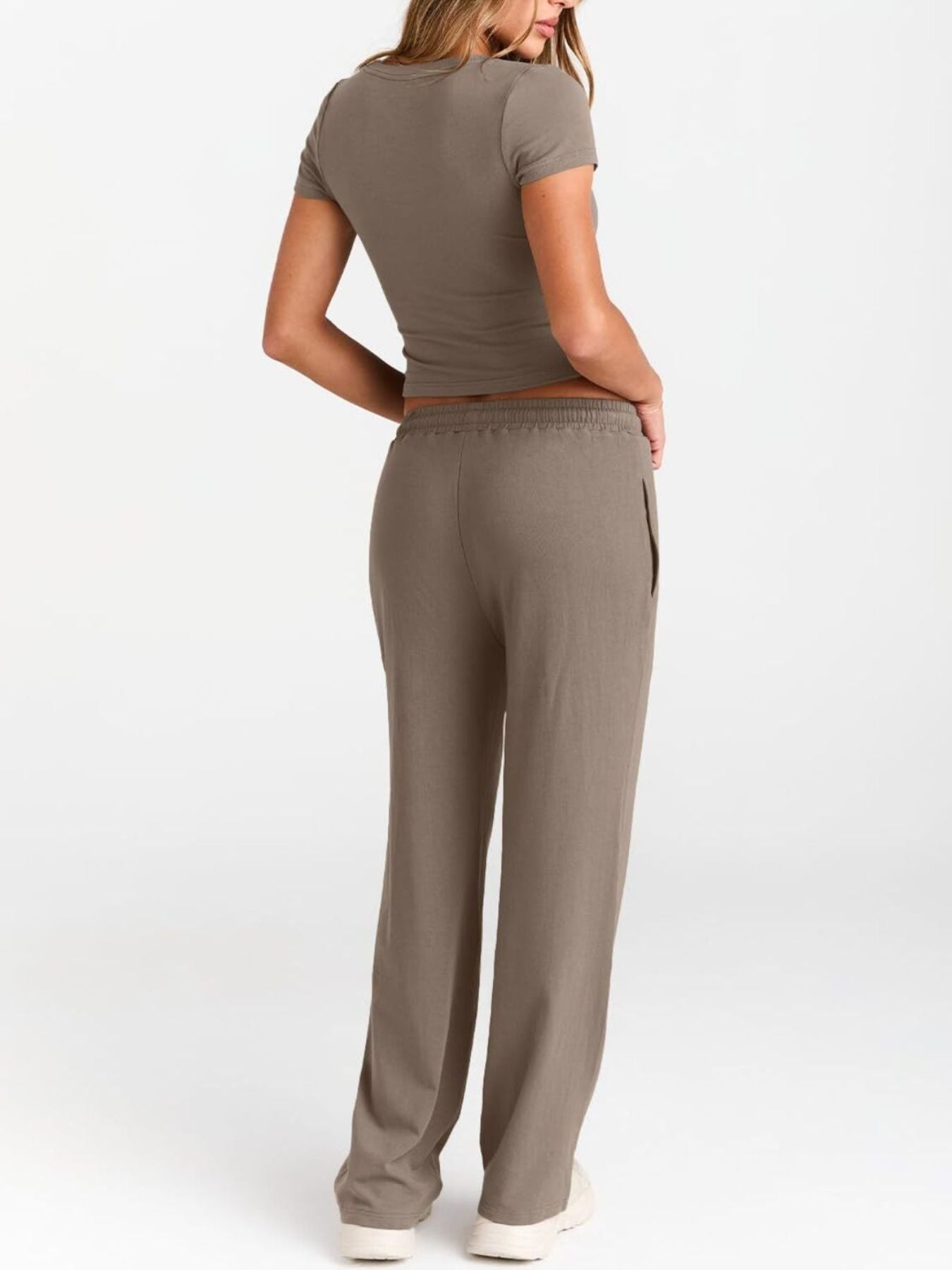 Round Neck Tee and Pants Set