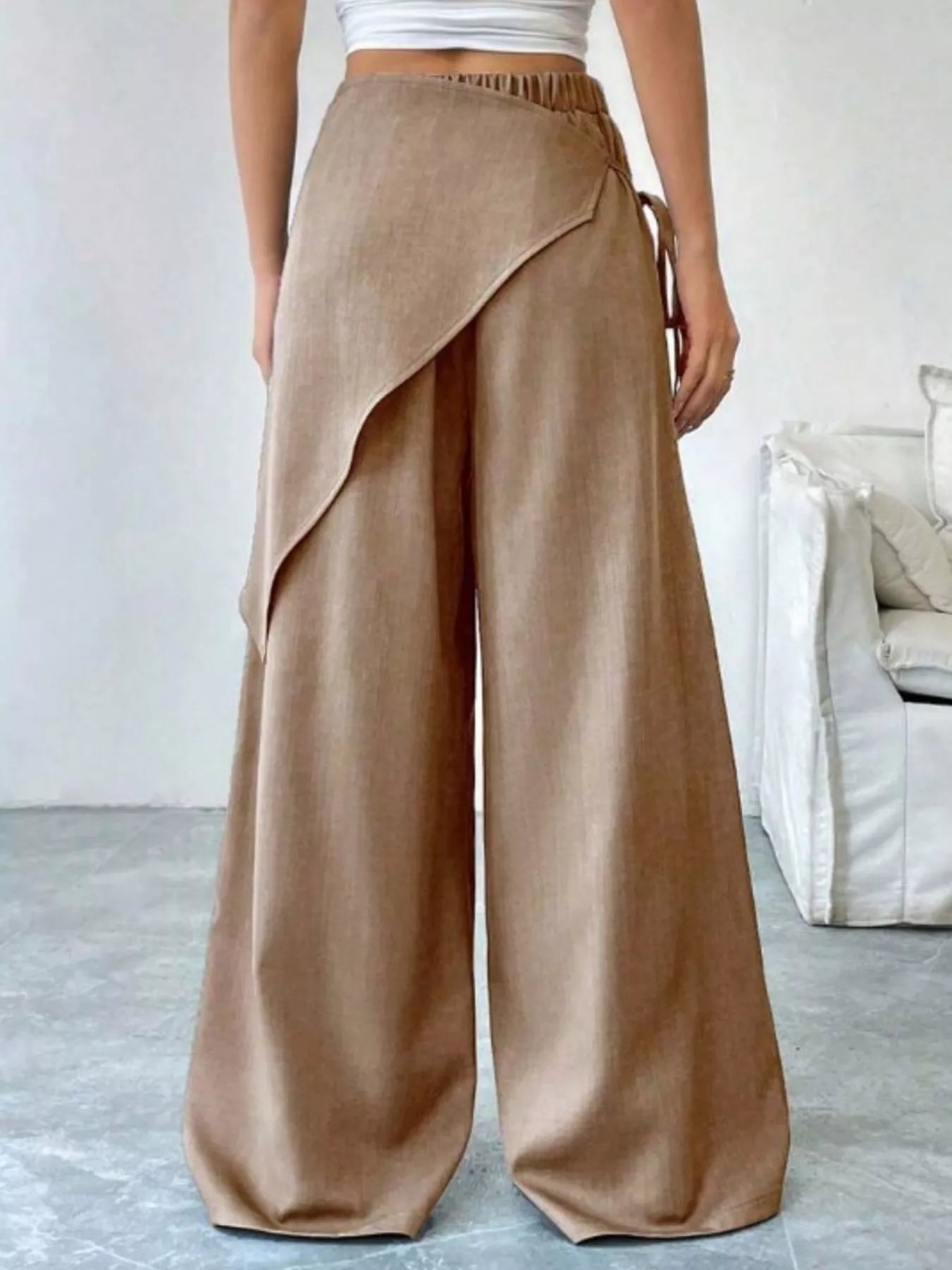 Wrap-Front Wide-Leg Pants Women
