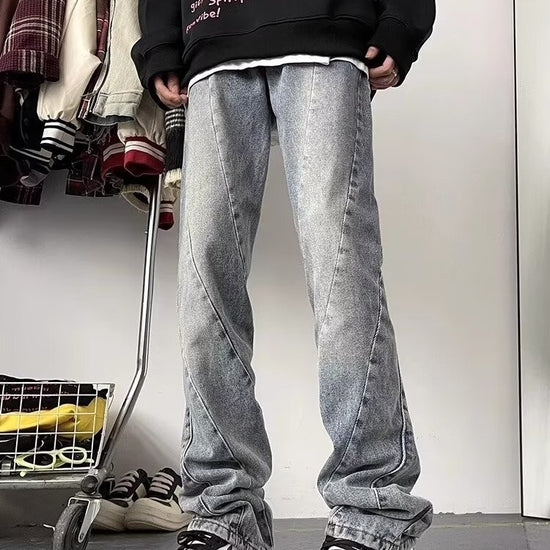 High Street Distressed Jeans 3D Cutting  Men