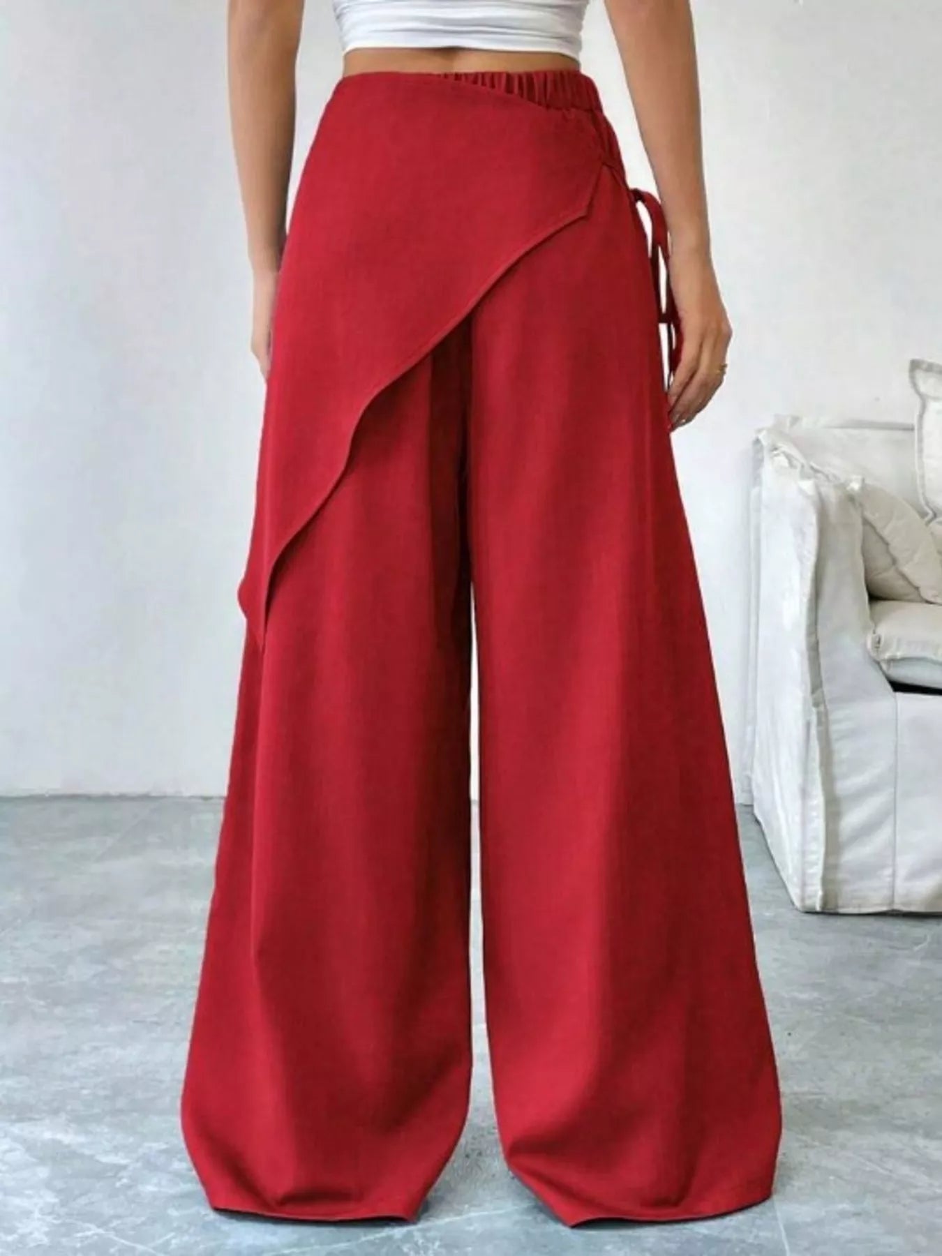 Wrap-Front Wide-Leg Pants Women