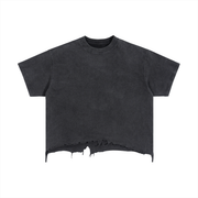 Vintage Wash Boxy Distressed Hem T-Shirt