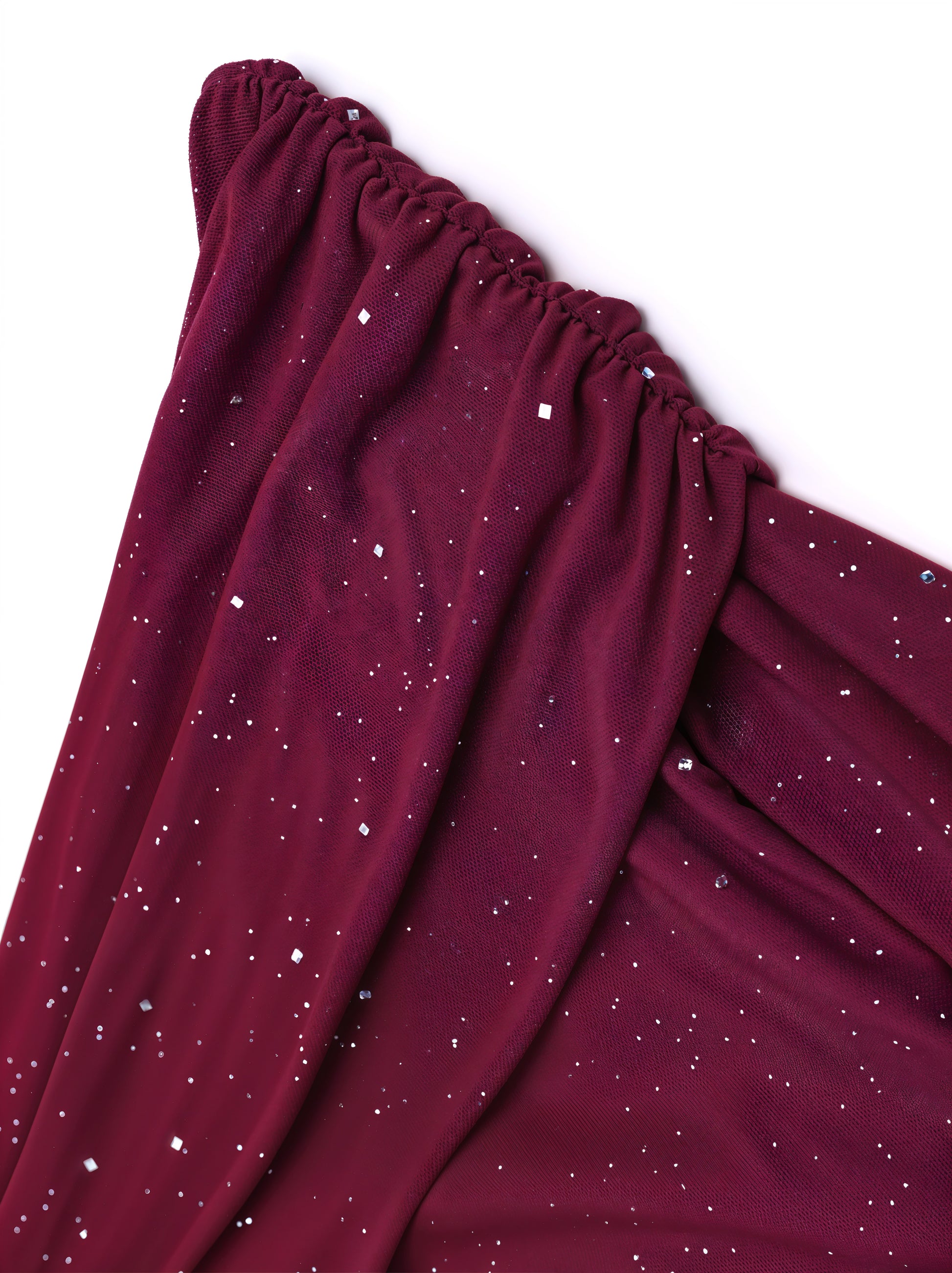 Glitter Off-Shoulder Maxi Dress
