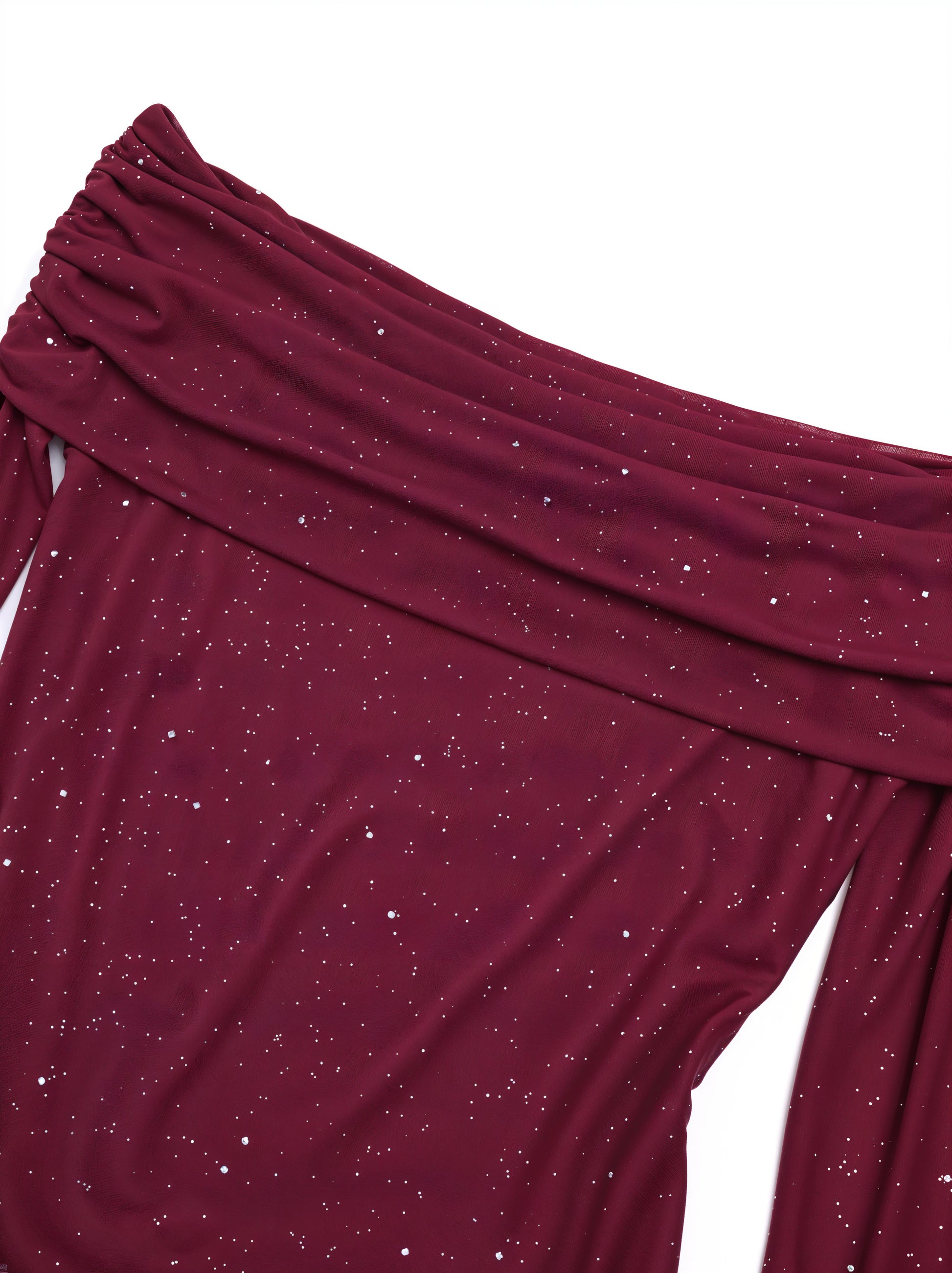 Glitter Off-Shoulder Maxi Dress