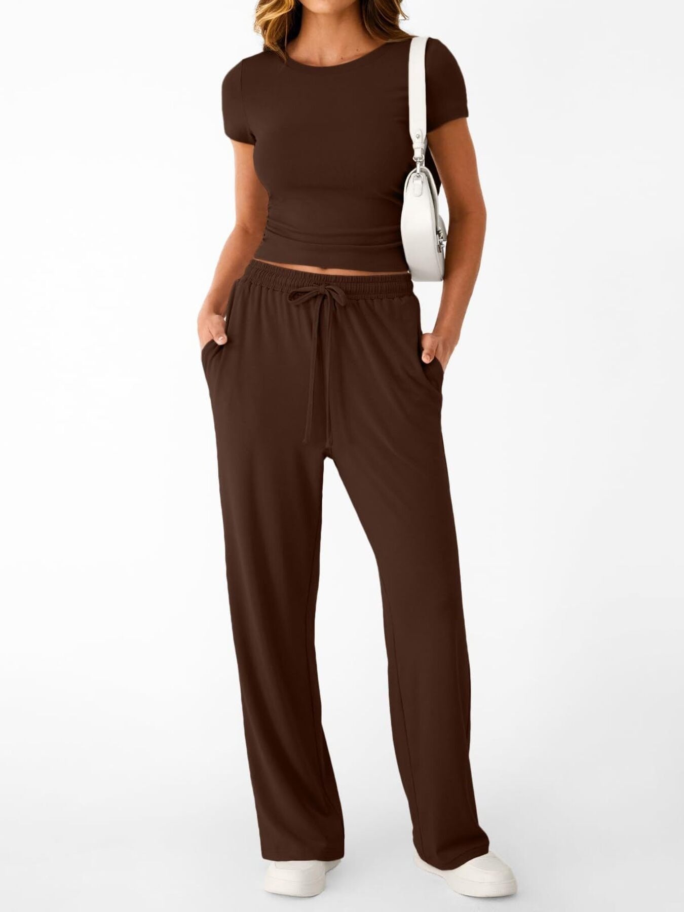 Round Neck Tee and Pants Set
