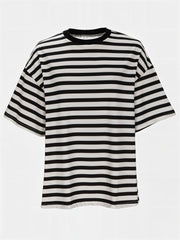 Striped Round Neck Half Sleeve T-Shirt