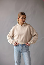 Women’s Mineral Washed Crop Hoodie