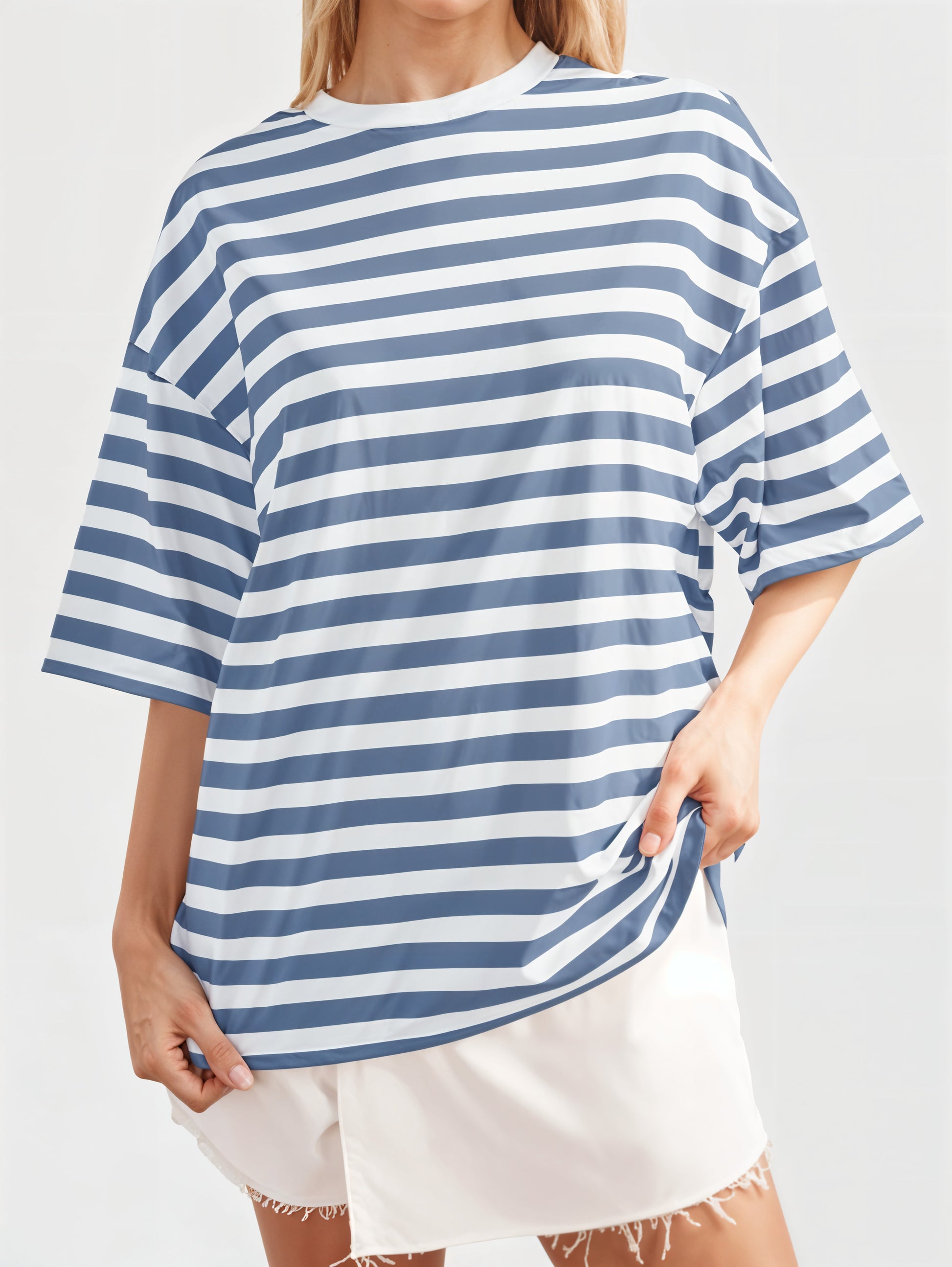 Striped Round Neck Half Sleeve T-Shirt